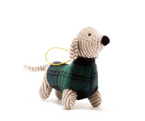 Tartan coat dog hanging decoration BY4326